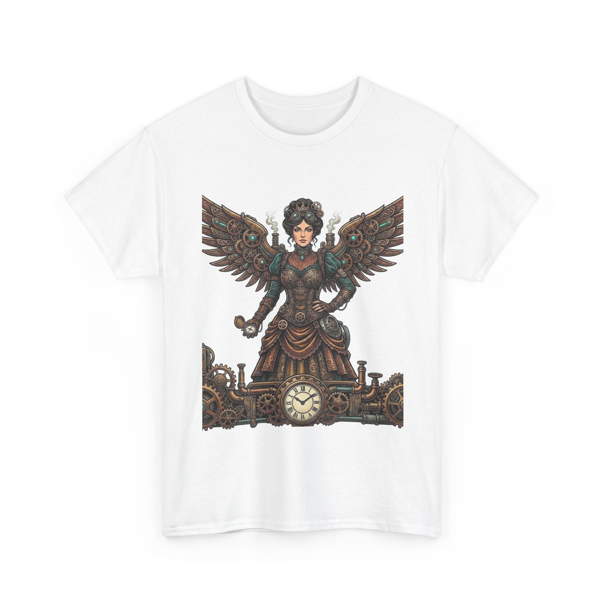 Steampunk Mother - Clockwork Wings Graphic Tee - Gear Cog Design