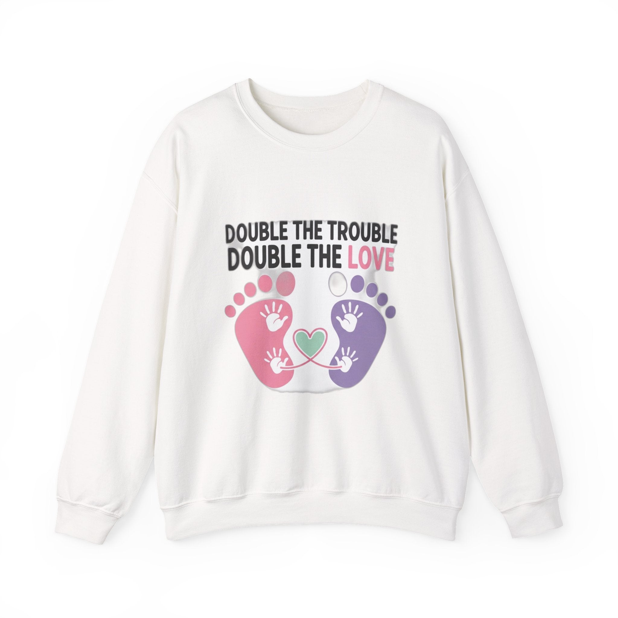 Twin Mom Sweatshirt - Double the Trouble Double the Love - Twins Mother Shirt