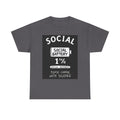 My Social Battery Is At 1% Please Charge With Silence | Introvert Funny T-Shirt