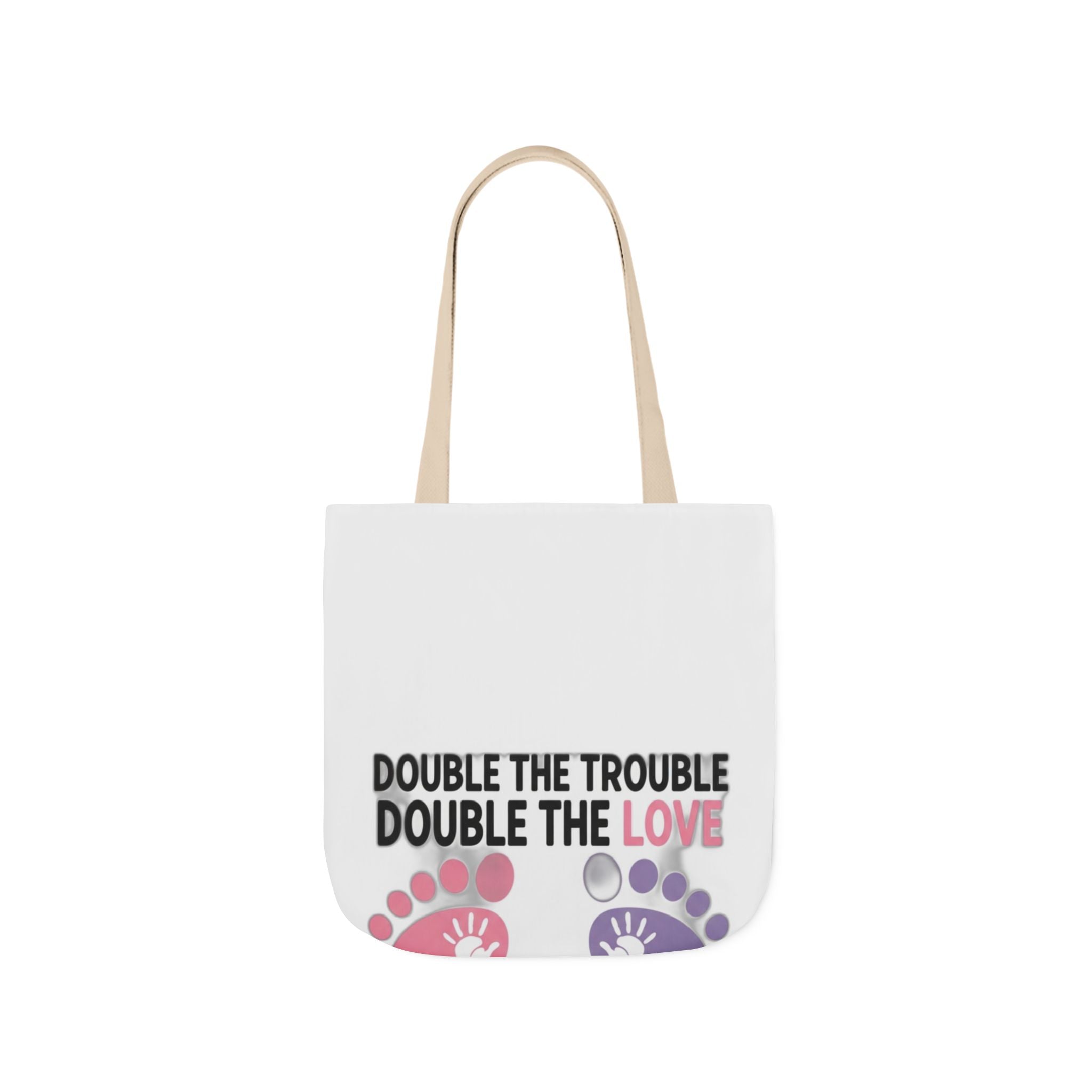 Twin Mom Tote Bag - Double the Trouble Double the Love - Twins Mother Canvas Bag