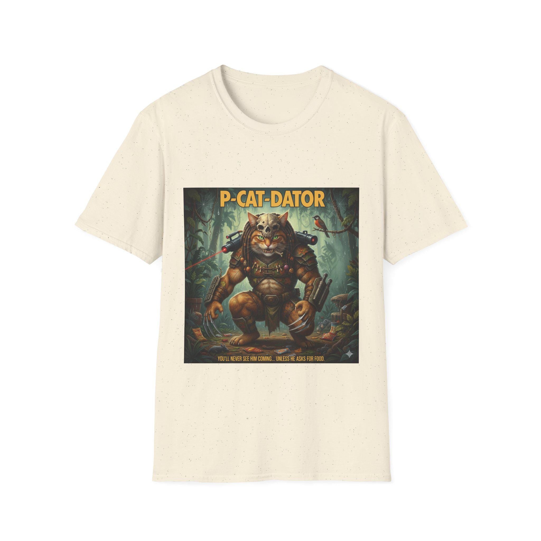 Predator Cat T Shirt  Movie Mashup Sci Fi Cat Illustration