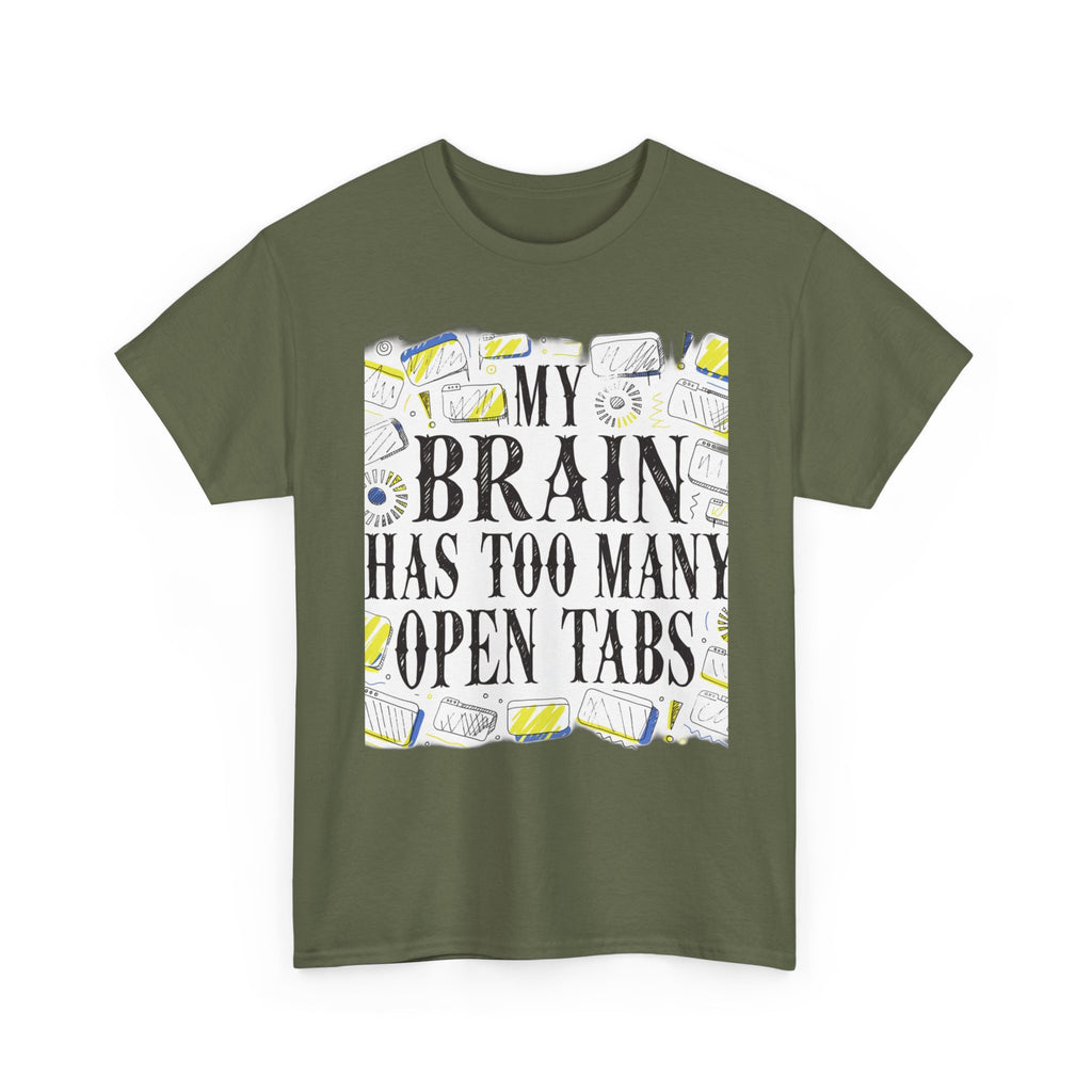 Late Diagnosed ADHD Club - My Brain Has Too Many Open Tabs | Funny ADHD T-Shirt
