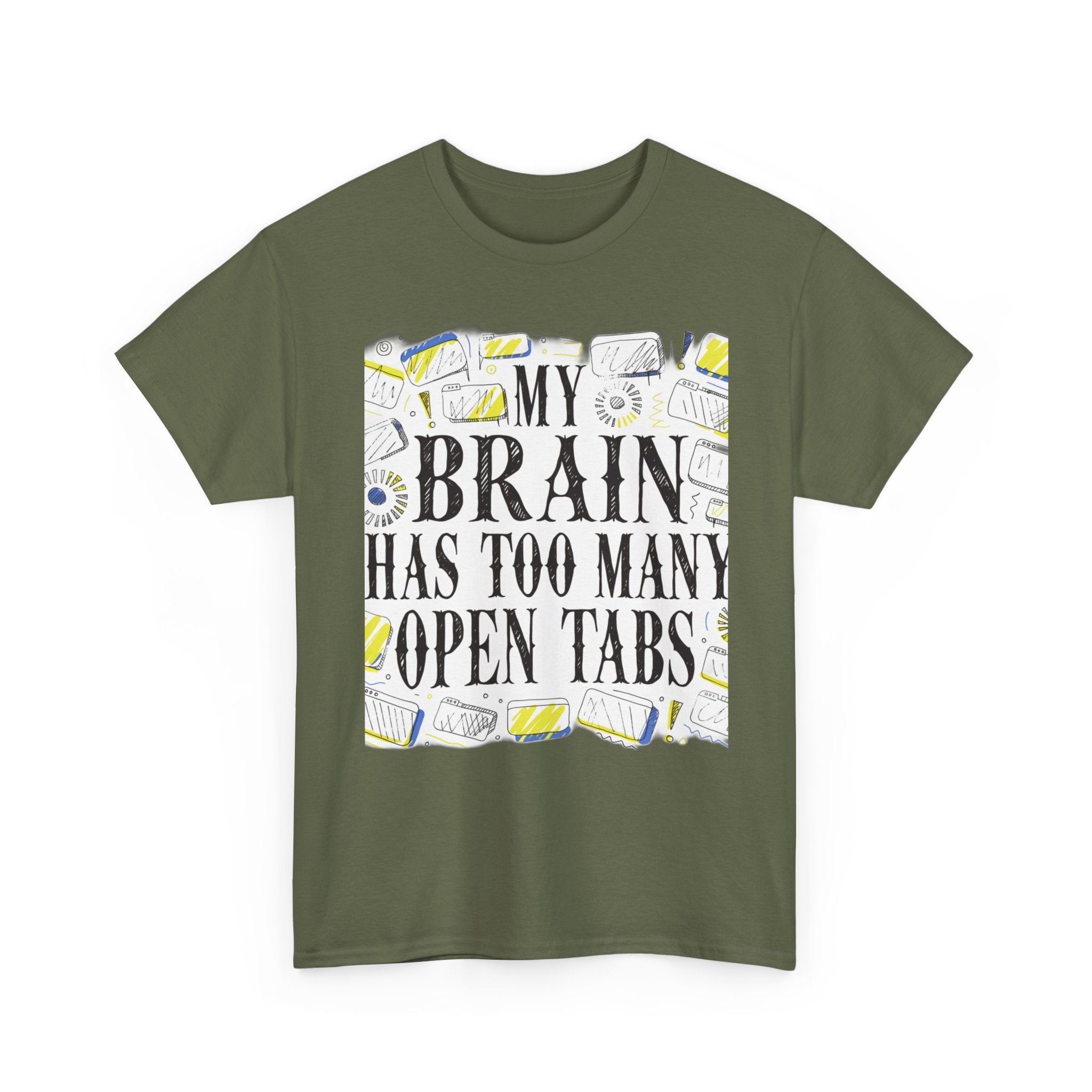 Late Diagnosed ADHD Club - My Brain Has Too Many Open Tabs | Funny ADHD T-Shirt