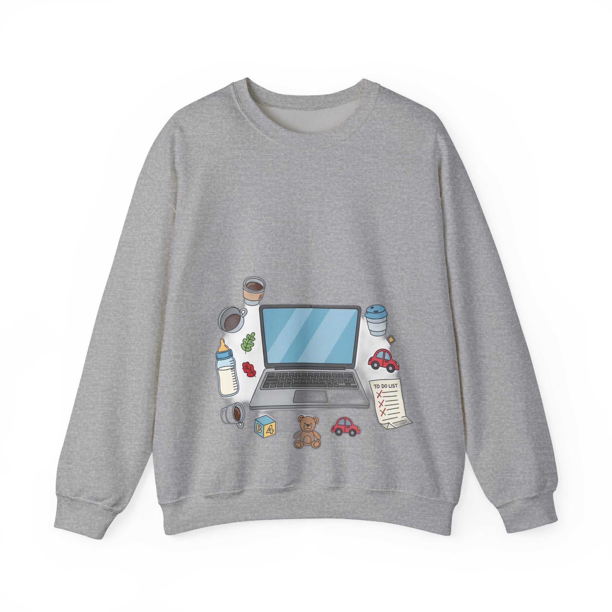 WFH Mom Sweatshirt - Fueled by Coffee and Chaos - Work From Home Mom Shirt