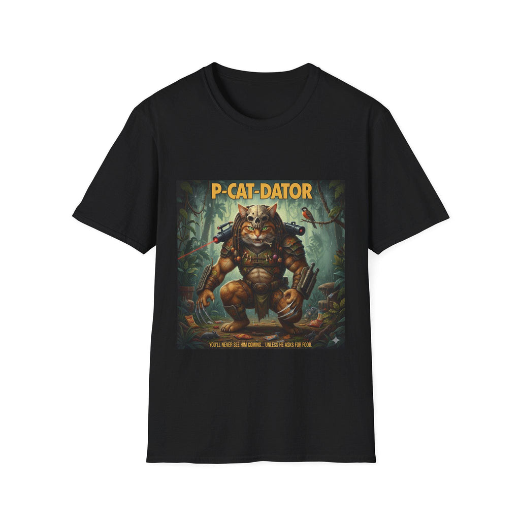 Predator Cat T Shirt  Movie Mashup Sci Fi Cat Illustration