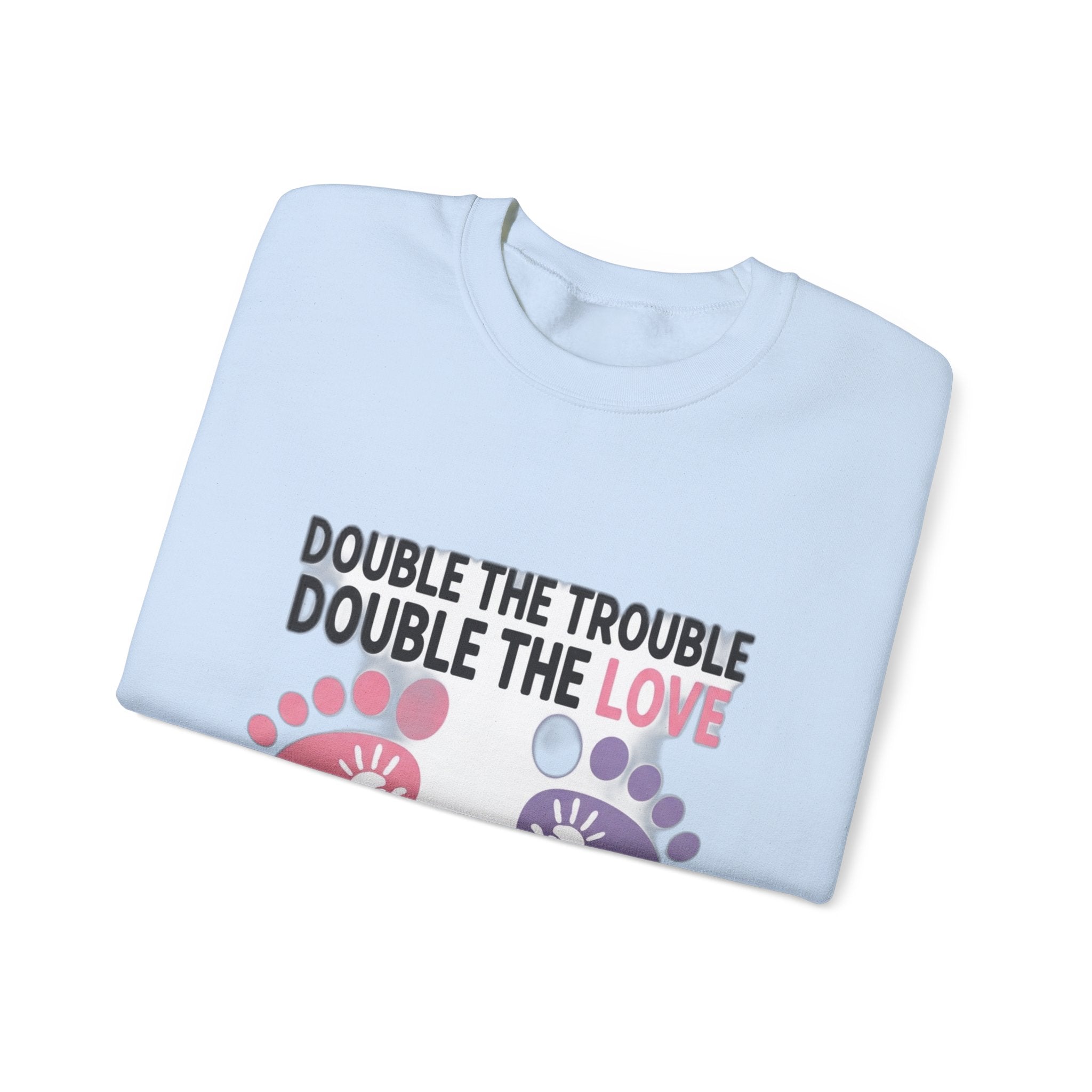 Twin Mom Sweatshirt - Double the Trouble Double the Love - Twins Mother Shirt