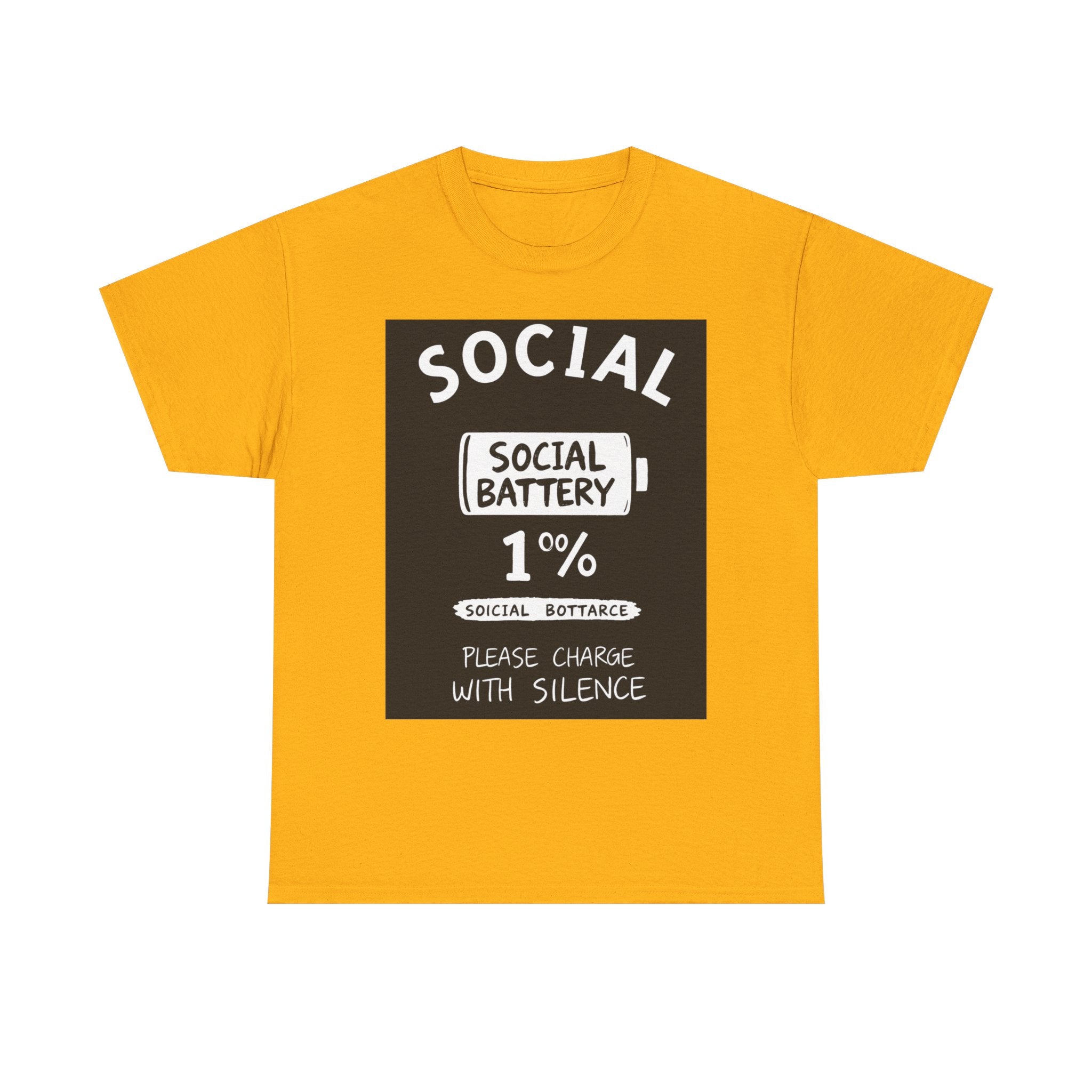 My Social Battery Is At 1% Please Charge With Silence | Introvert Funny T-Shirt