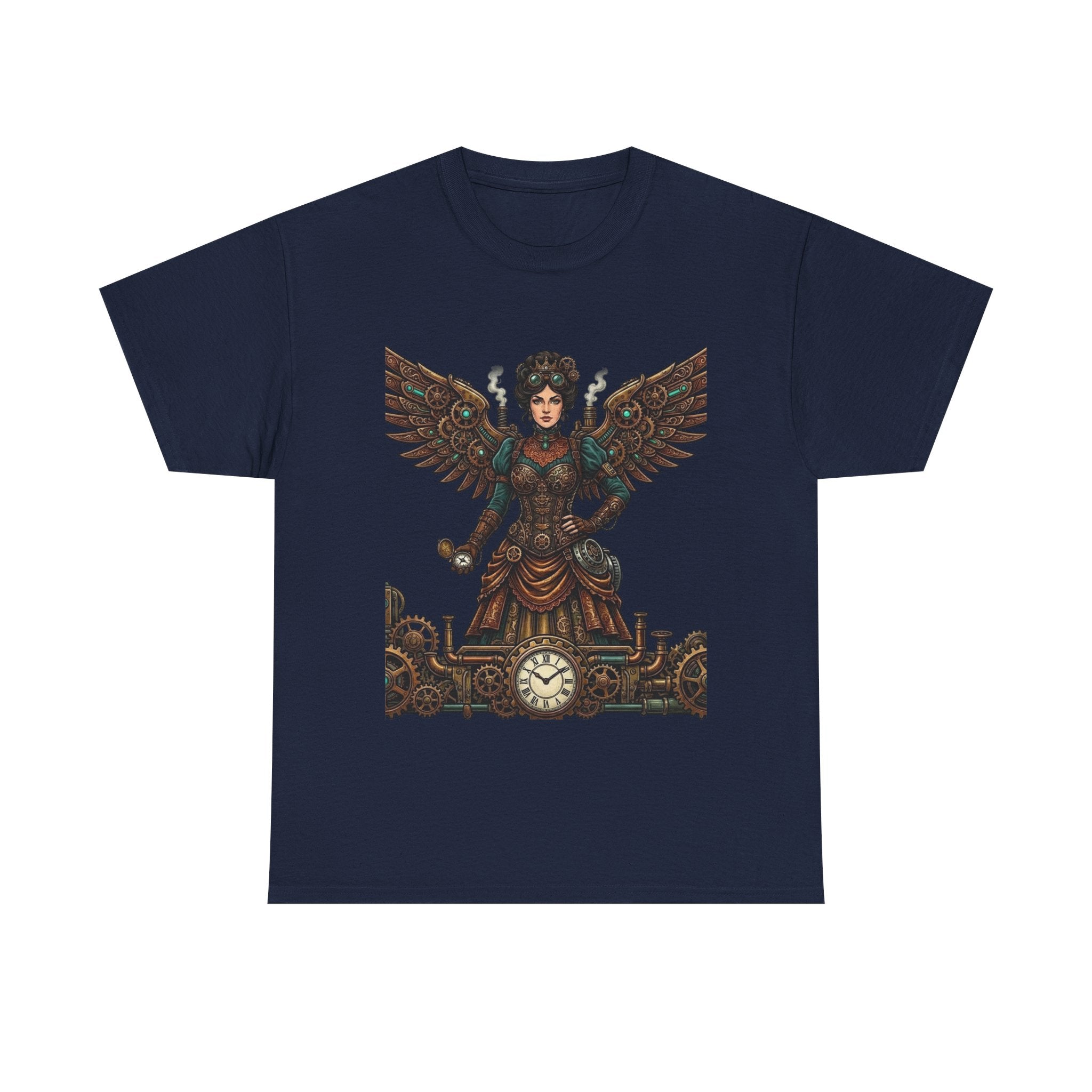 Steampunk Mother - Clockwork Wings Graphic Tee - Gear Cog Design