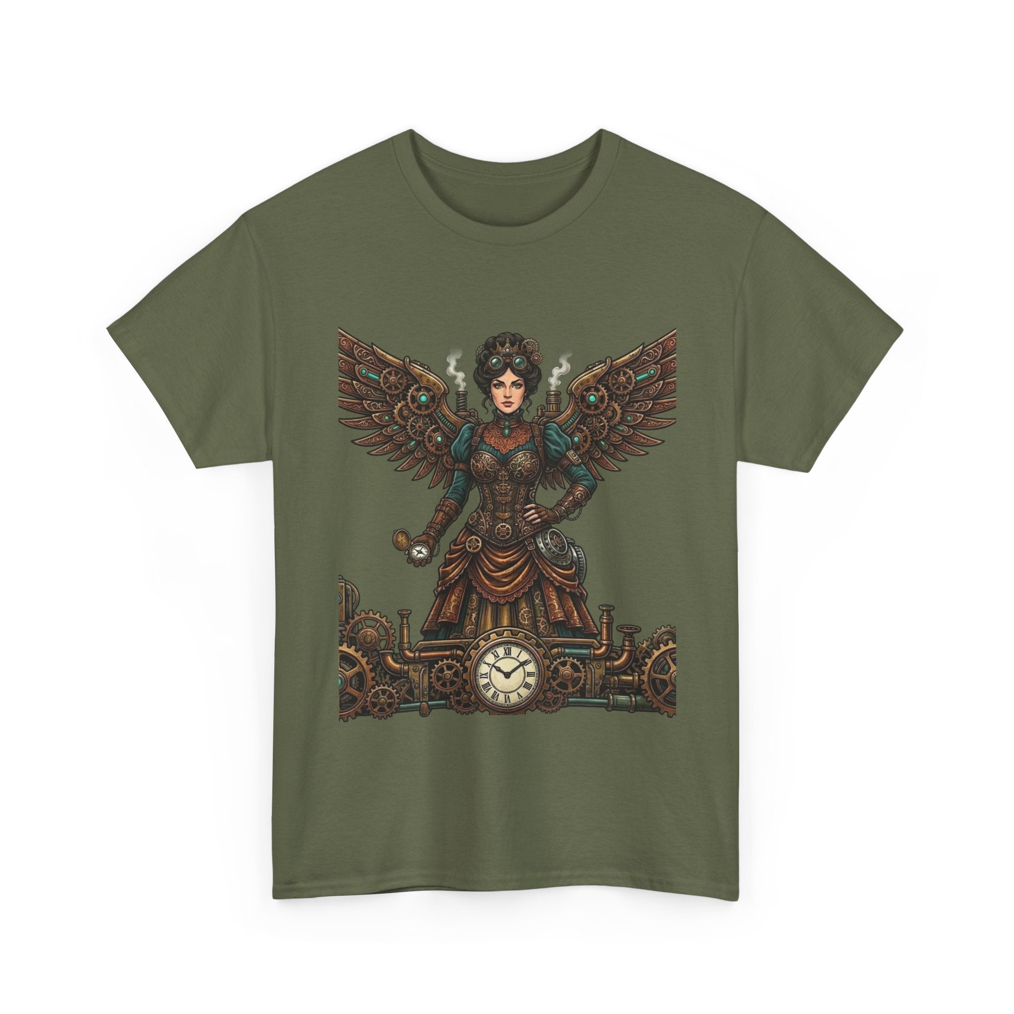 Steampunk Mother - Clockwork Wings Graphic Tee - Gear Cog Design