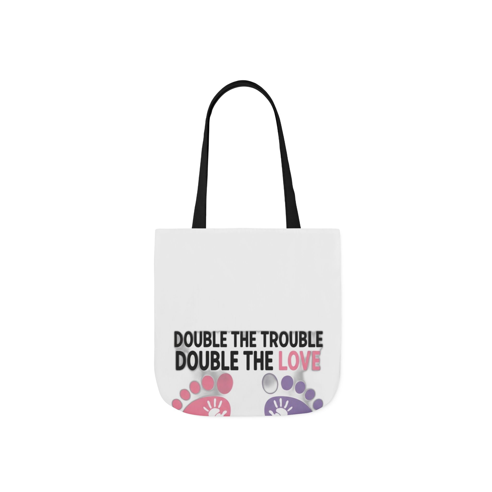 Twin Mom Tote Bag - Double the Trouble Double the Love - Twins Mother Canvas Bag