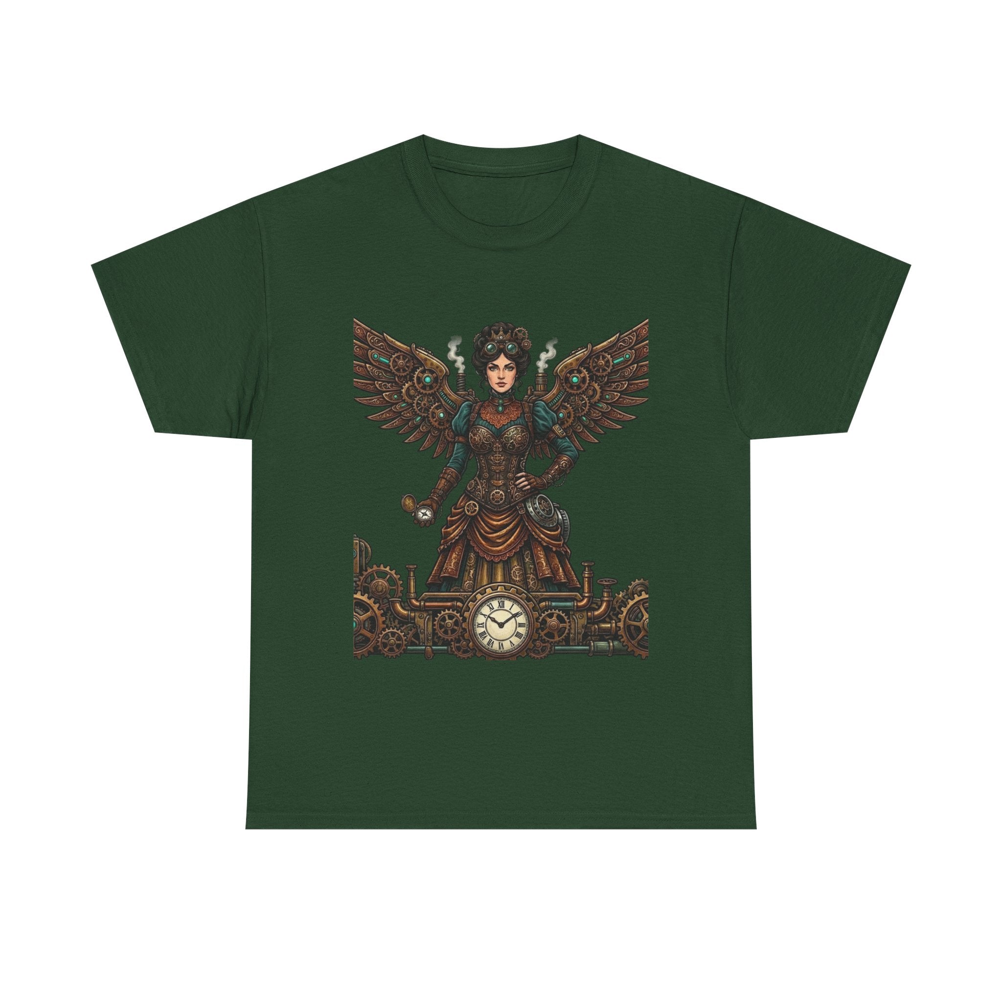 Steampunk Mother - Clockwork Wings Graphic Tee - Gear Cog Design
