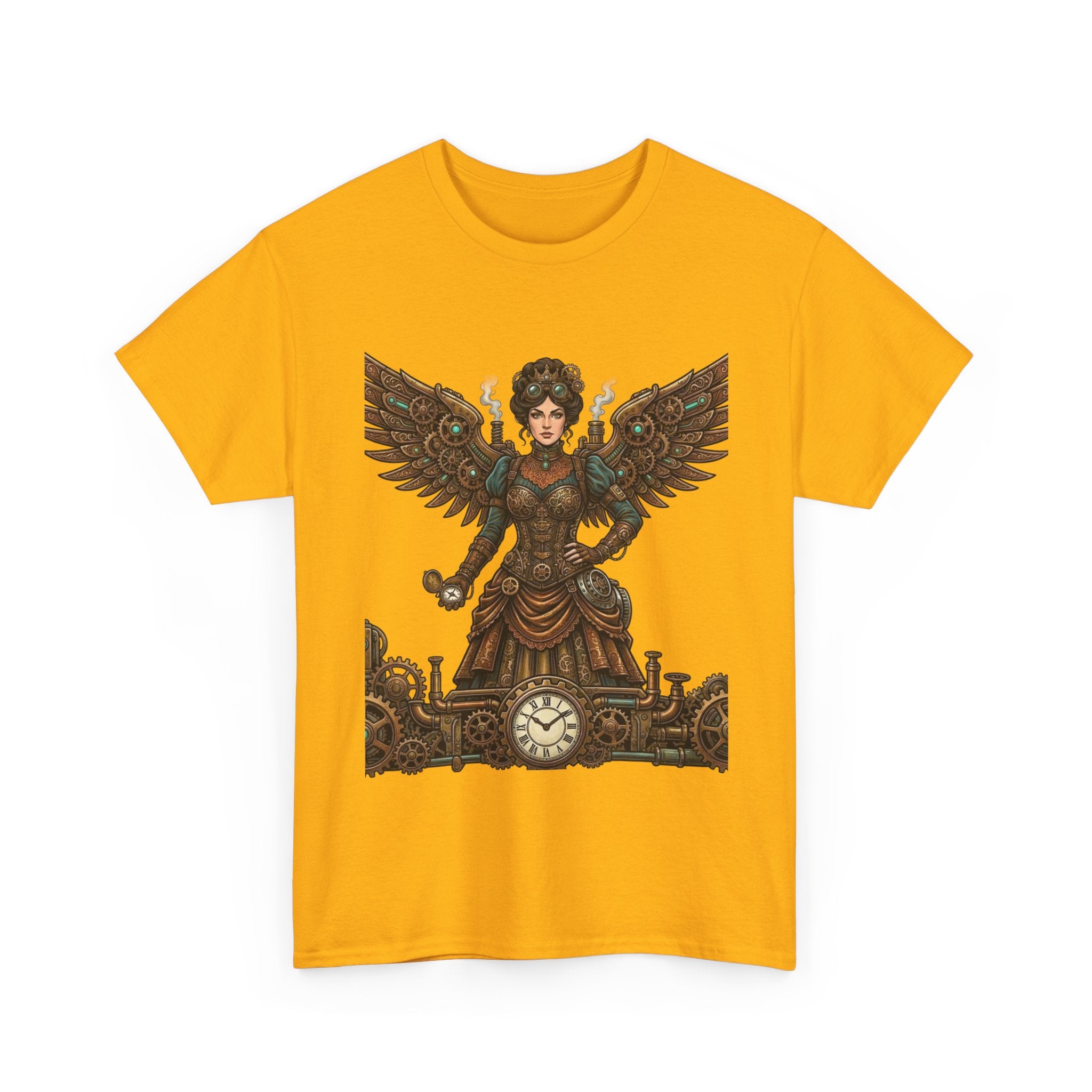 Steampunk Mother - Clockwork Wings Graphic Tee - Gear Cog Design