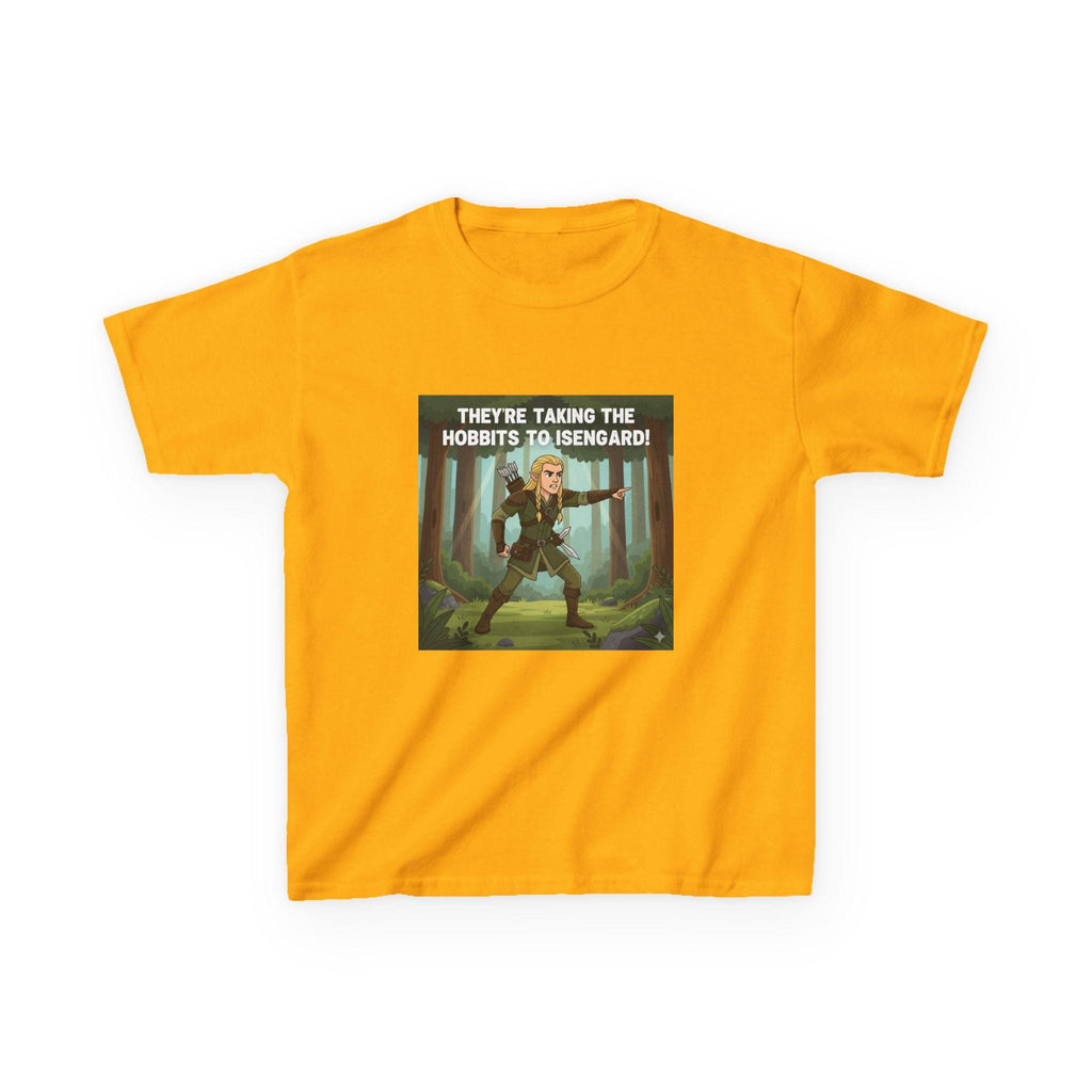 Theyre Taking the Hobbits to Isengard Kids Tee | Fantasy Ranger Illustration