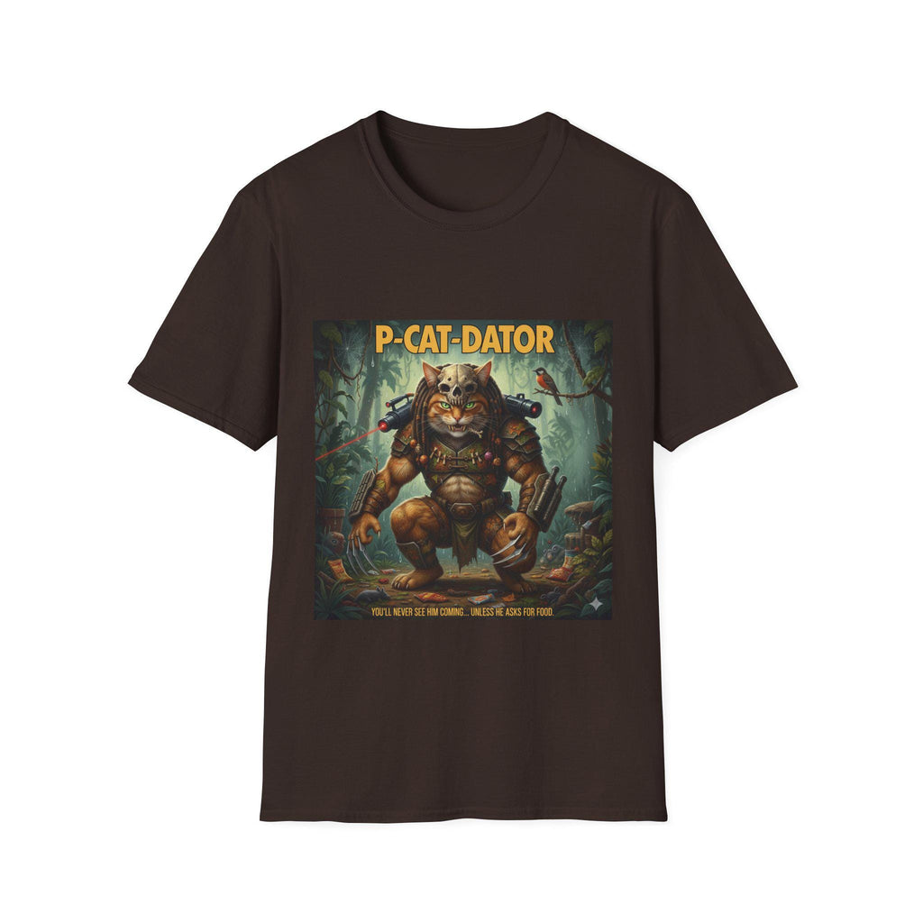 Predator Cat T Shirt  Movie Mashup Sci Fi Cat Illustration