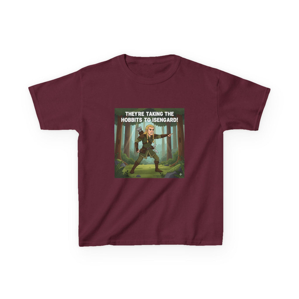 Theyre Taking the Hobbits to Isengard Kids Tee | Fantasy Ranger Illustration