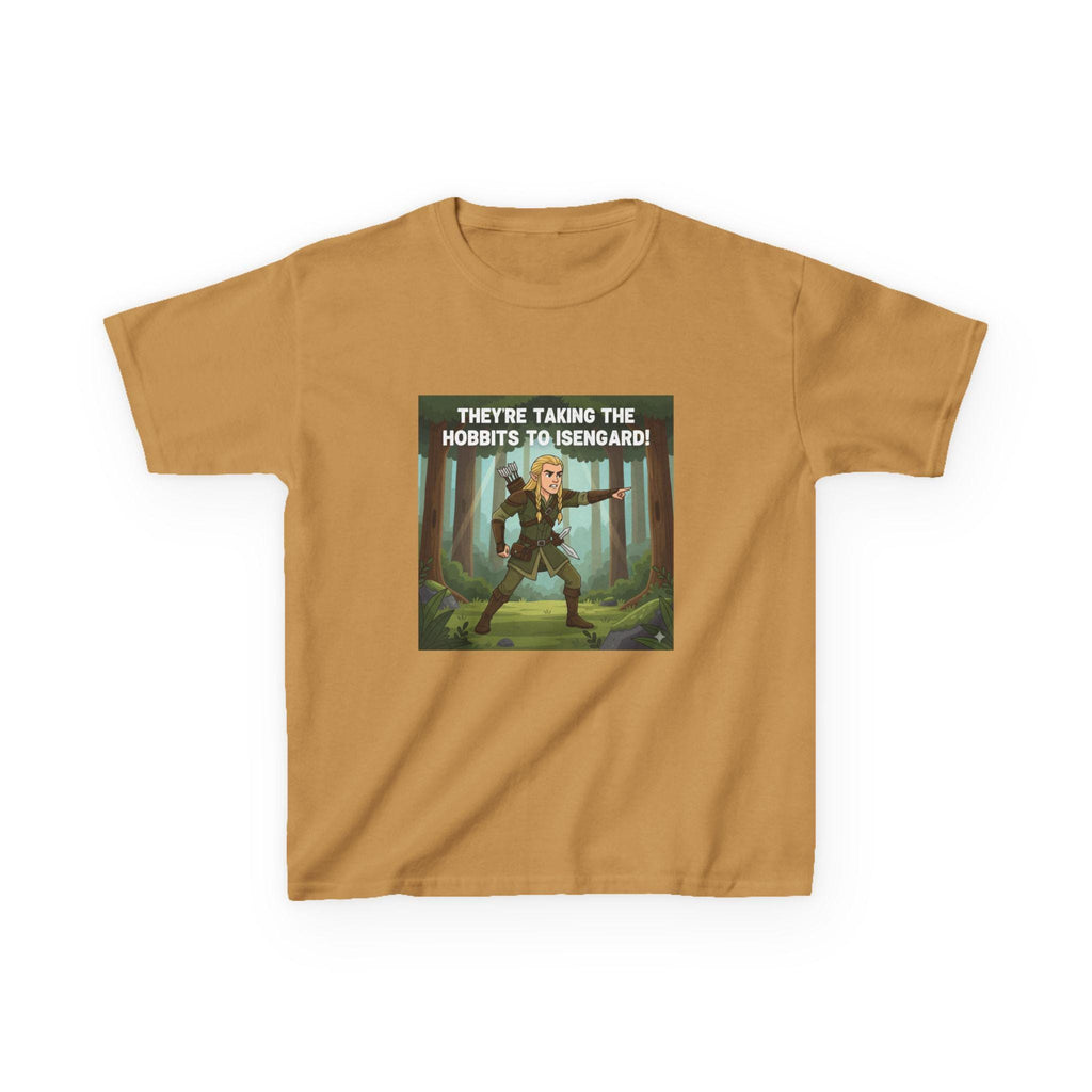 Theyre Taking the Hobbits to Isengard Kids Tee | Fantasy Ranger Illustration