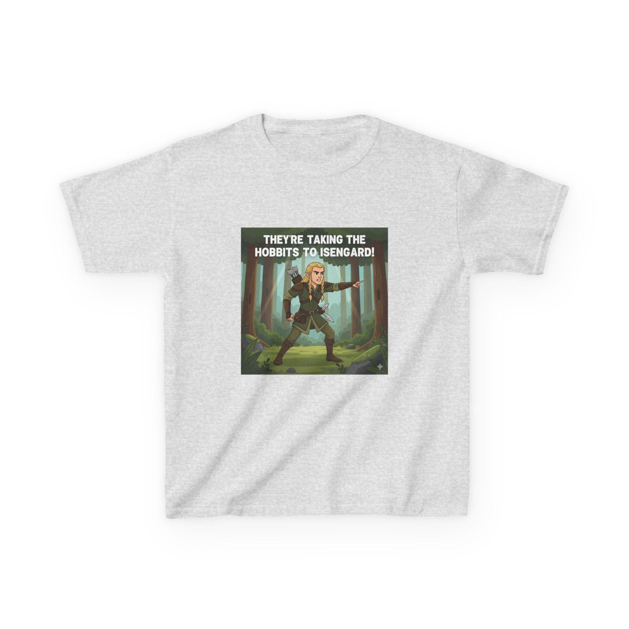 Theyre Taking the Hobbits to Isengard Kids Tee | Fantasy Ranger Illustration