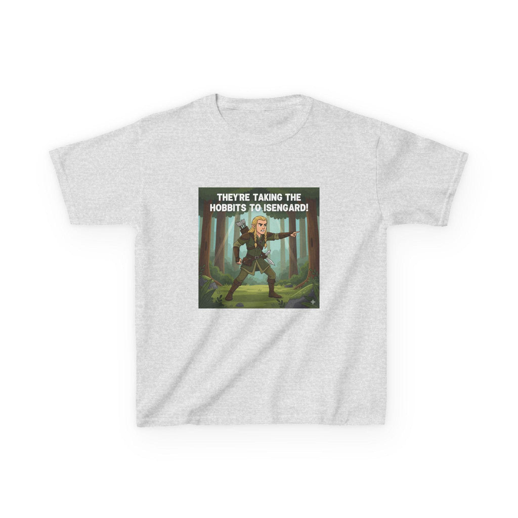 Theyre Taking the Hobbits to Isengard Kids Tee | Fantasy Ranger Illustration