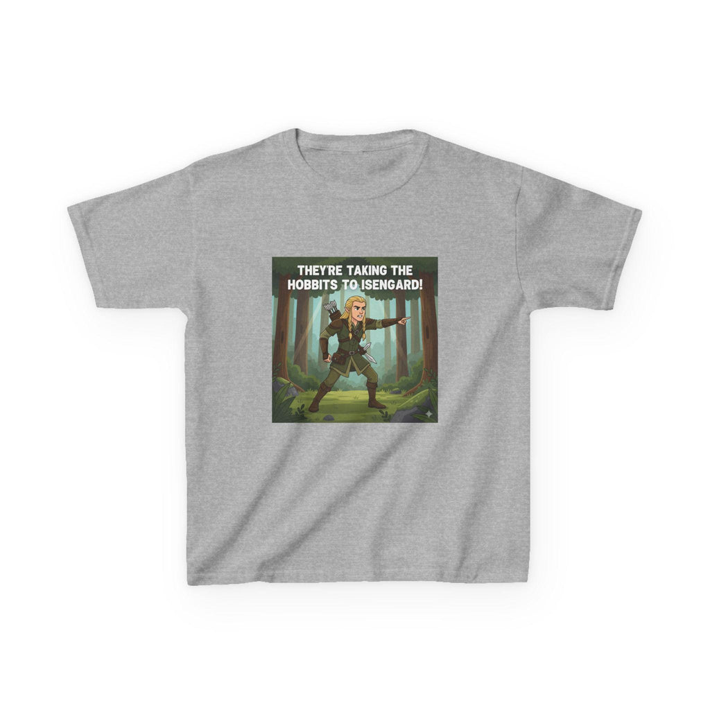 Theyre Taking the Hobbits to Isengard Kids Tee | Fantasy Ranger Illustration